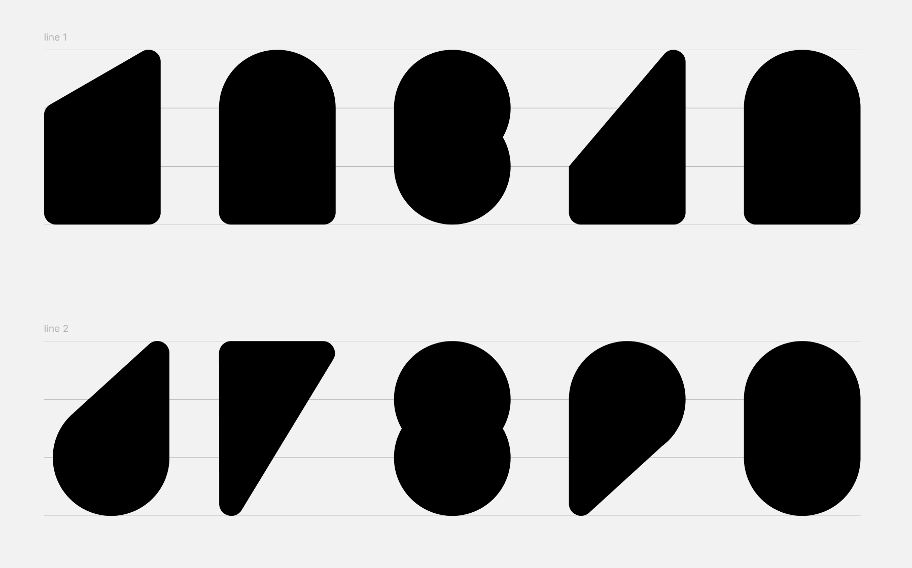 Raw design of the font